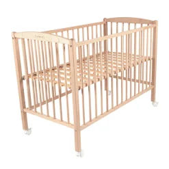 Lit Arthur 60 x 120 cm avec roulettes – Brut