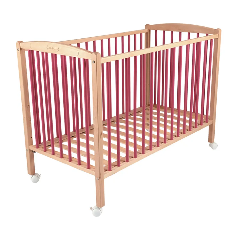 Lit Arthur 60 x 120 cm avec roulettes – Hybride Fuschia