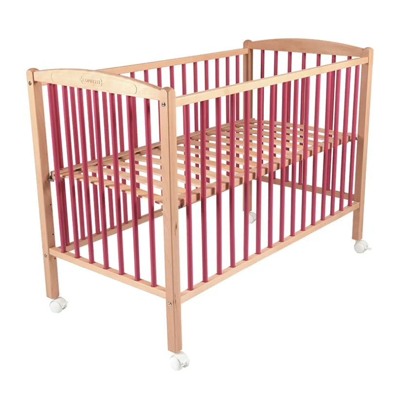 Lit Arthur 60 x 120 cm avec roulettes – Hybride Fuschia