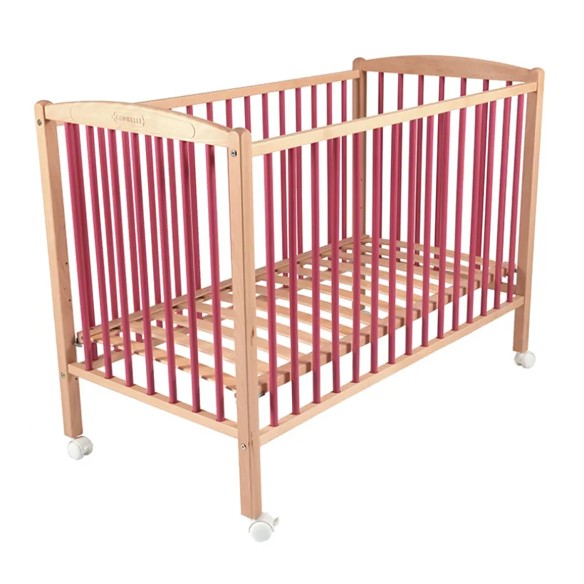 Lit Arthur 60 x 120 cm avec roulettes – Hybride Fuschia