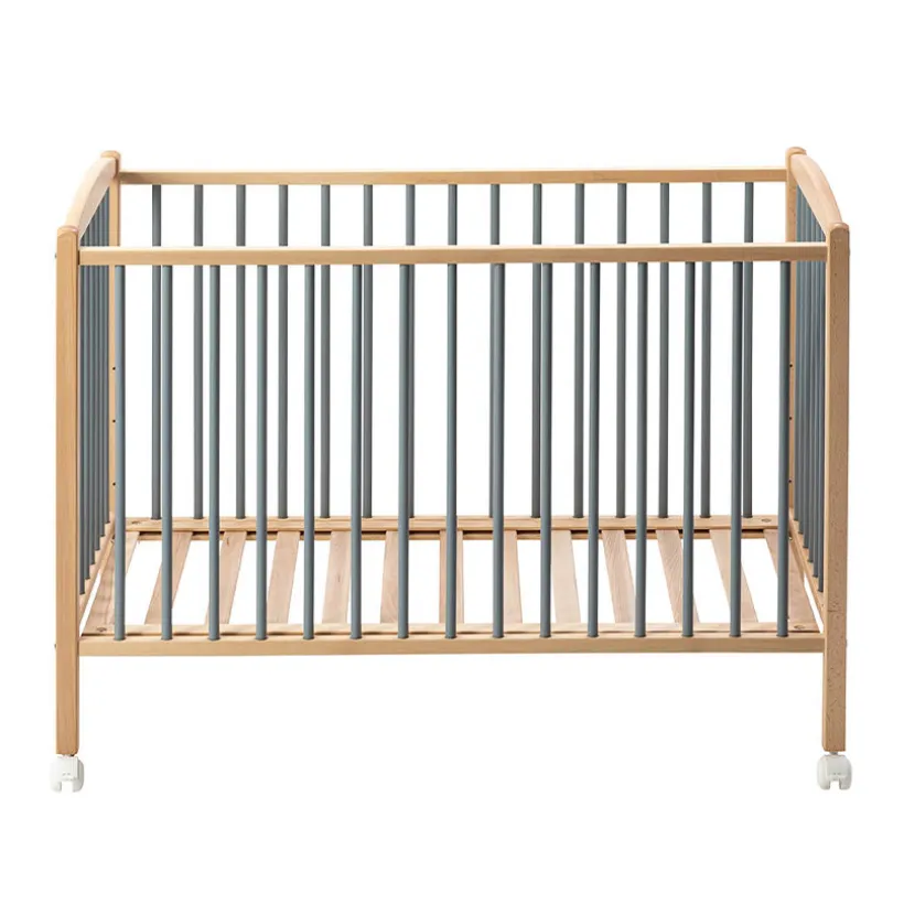 Lit avec roulettes 70 x 140 cm Arthur bleu gris