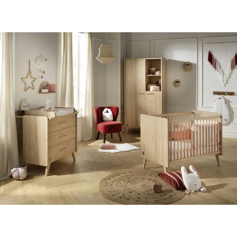 Lit bébé Arty 60x120 cm - Chêne Suave