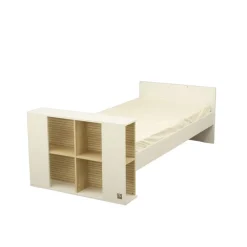 Lit bébé transformable 120 x 60 cm avec étagère Paloma blanc