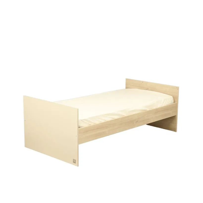 Lit bébé transformable 120 x 60 cm Mélinée aspect chêne sépia/crème