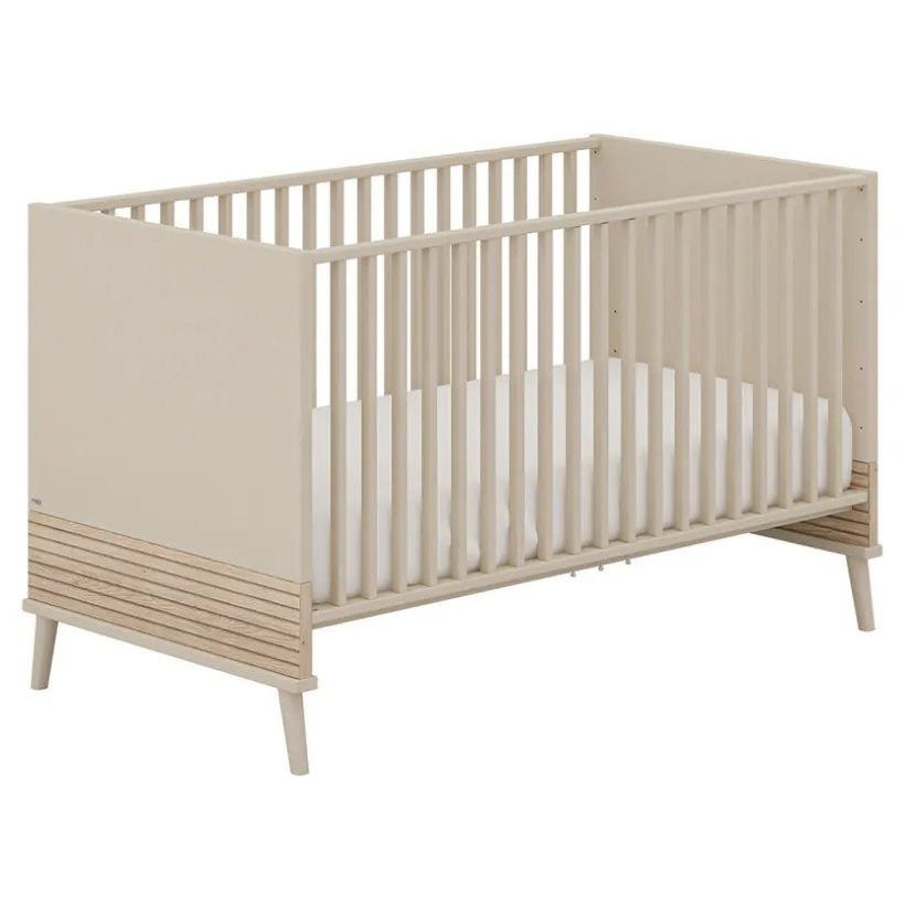 Lit bébé évolutif 70 x 140 cm Eefje beige cachemire/groovy oak
