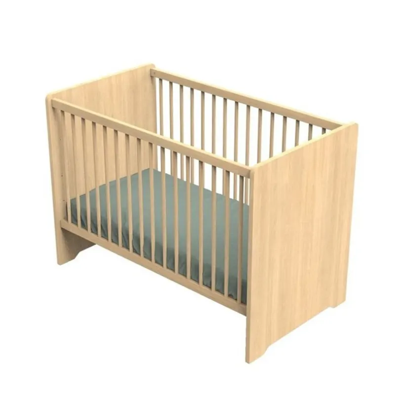 Lit bébé 120 x 60 cm Cannelle aspect chêne miel