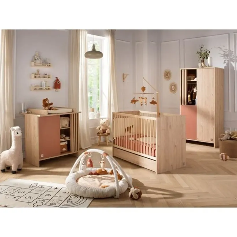 Lit bébé 120 x 60 cm Tokyo aspect chêne suave