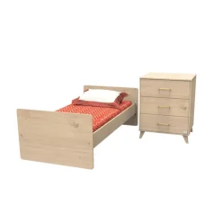 Lit combiné évolutif Arty 60x120 cm - Chêne Suave