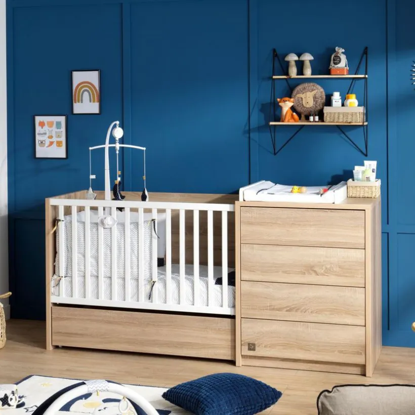 Lit combiné évolutif 60x120 cm Antonin - Bois