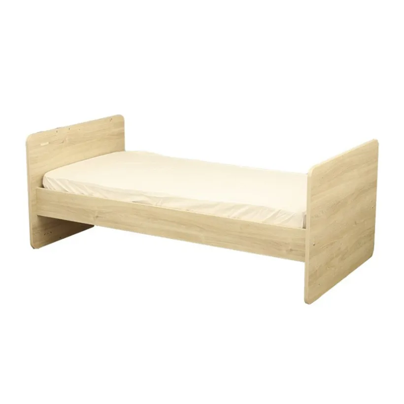 Lit combiné évolutif 70 x 140 cm + commode à langer Paloma aspect chêne sépia/blanc