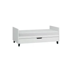 Lit Simple 70 x 140 cm - Blanc / Noir