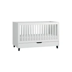 Lit Simple 70 x 140 cm - Blanc / Noir