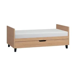 Lit Simple 70 x 140 cm - Bois / Noir