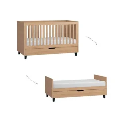 Lit Simple 70 x 140 cm - Bois / Noir
