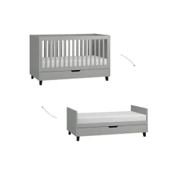 Lit Simple 70 x 140 cm - Gris / Noir