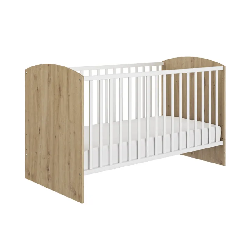 Lit transformable Arthur 70 x 140 cm - Blanc et Chêne