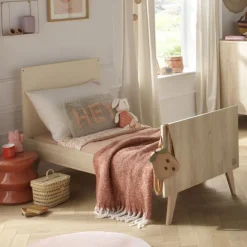 Lit évolutif Little Big Bed 140 x 70 cm Méliné aspect chêne sépia/crème