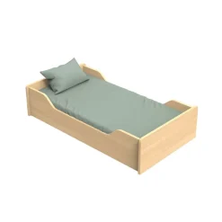 Lit évolutif Little Big Bed 140 x 70 cm Vanille aspect chêne miel/meringue