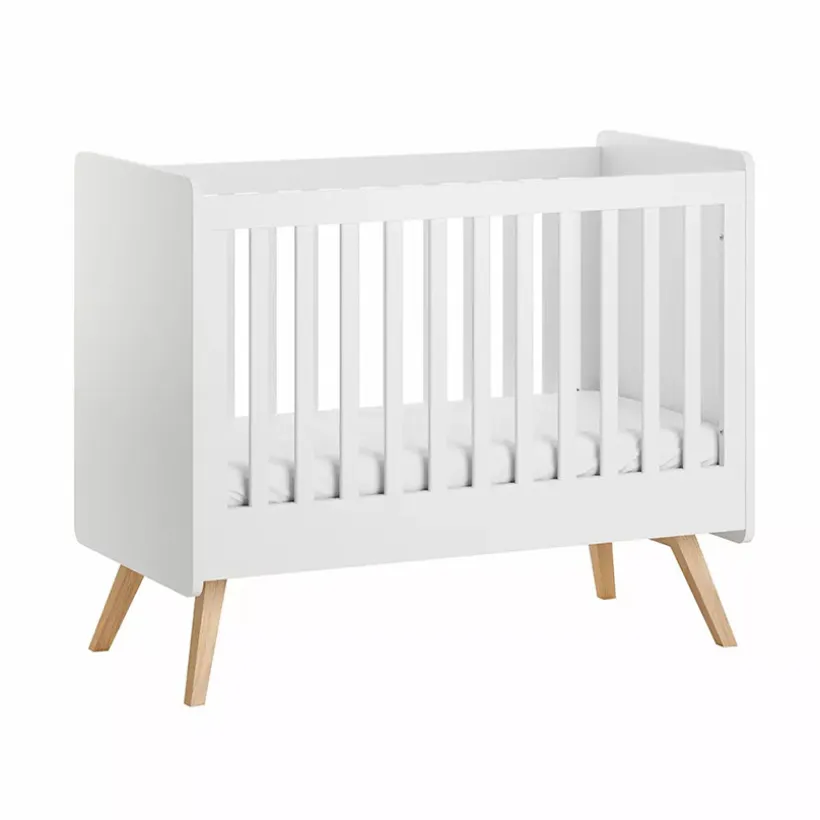 Lit 60x120cm Vintage - blanc/chêne