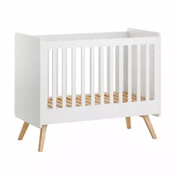 Lit 60x120cm Vintage - blanc/chêne