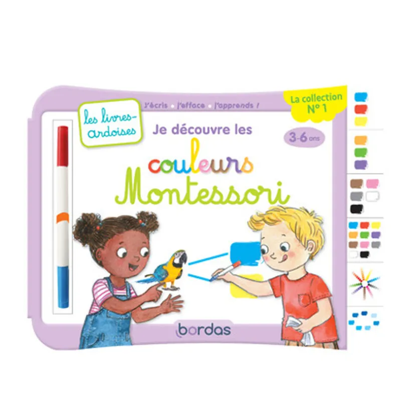 Livre ardoise Je découvre les couleurs Montessori