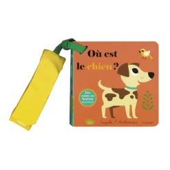 Livre matière pour poussette Où est le chien ?