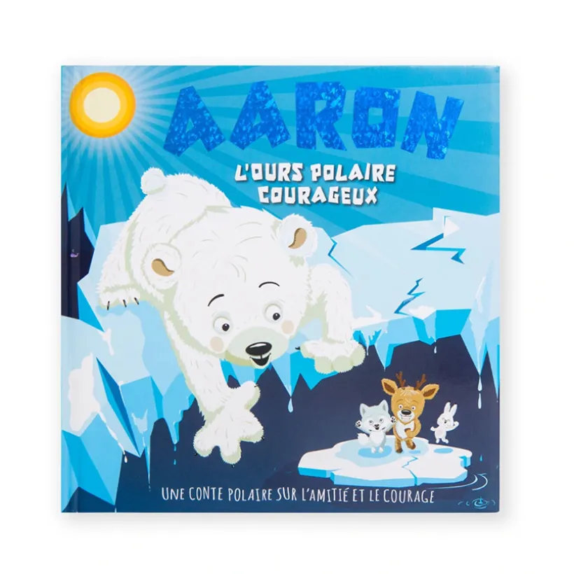 Livre personnalisé Aaron l'ours polaire courageux
