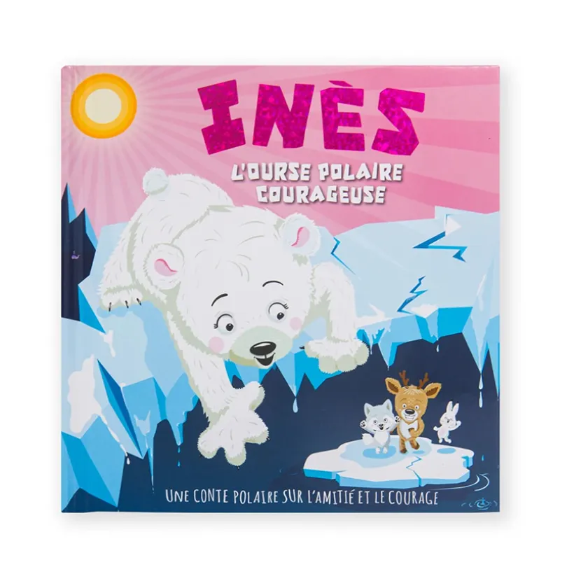 Livre personnalisé Inès l'ourse polaire courageuse