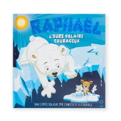 Livre personnalisé Raphaël l'ours polaire courageux