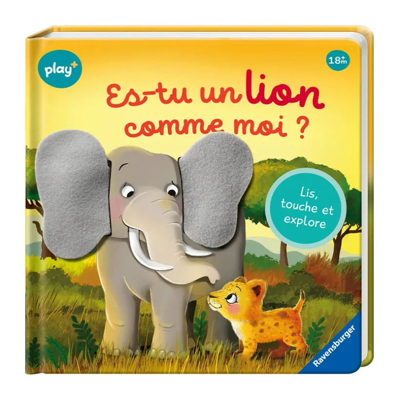 Livre sensoriel Play+ "Es-tu un lion comme moi ?"