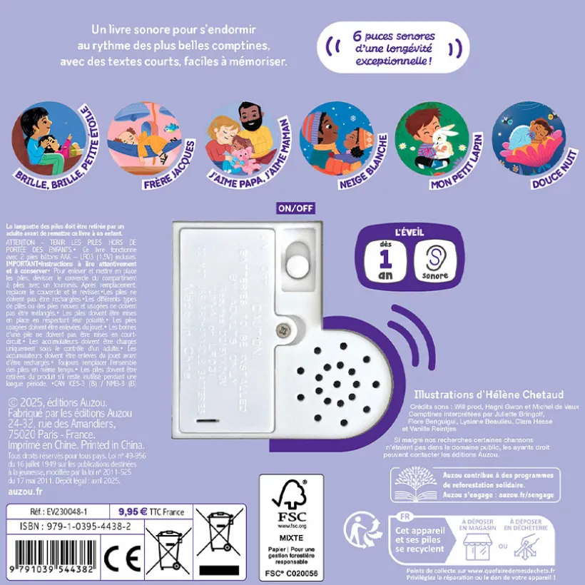 Livre sonore mes comptines "Pour faire Dodo" 1an+