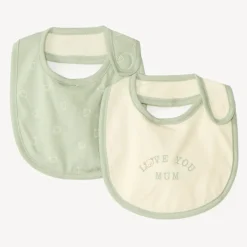 Lot 2 bavoirs motifs ourson pour bébé garçon