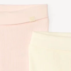 Lot 2 caleçons unis en maille nid d'abeille pour bébé fille