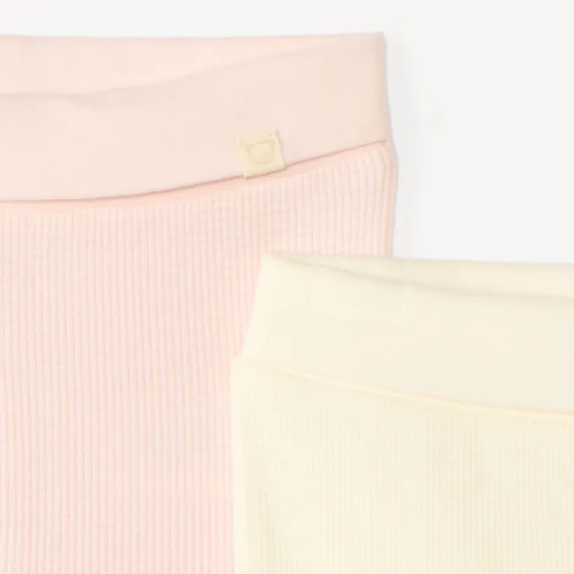 Lot 2 caleçons unis en maille nid d'abeille pour bébé fille