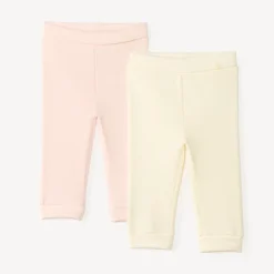 Lot 2 caleçons unis en maille nid d'abeille pour bébé fille