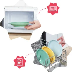 Lot de 3 assiettes anti-dérapantes - Multicolore