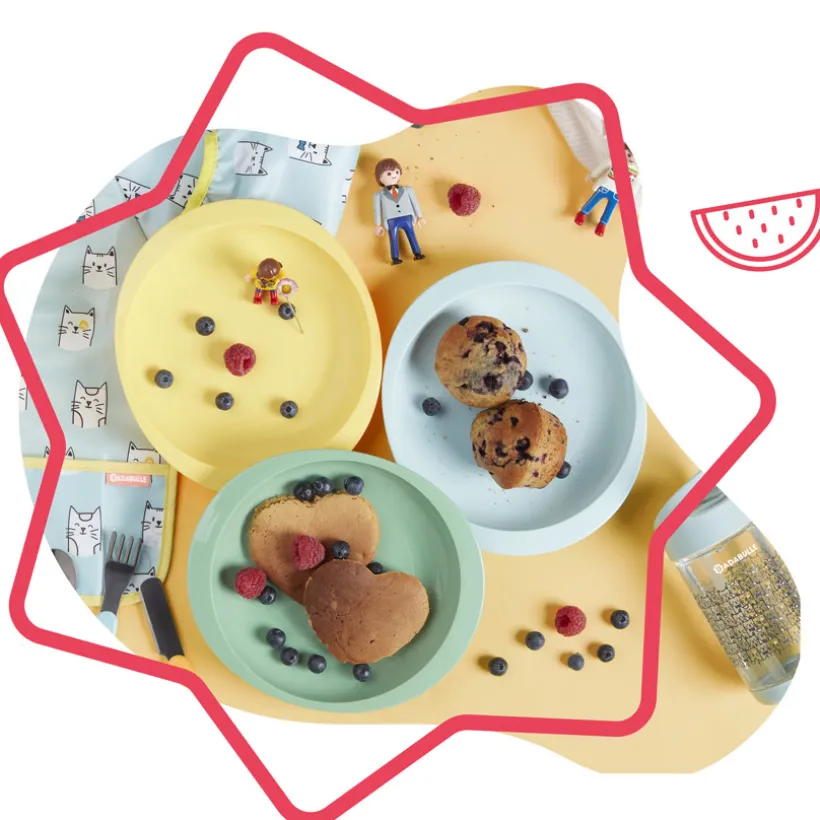 Lot de 3 assiettes anti-dérapantes - Multicolore
