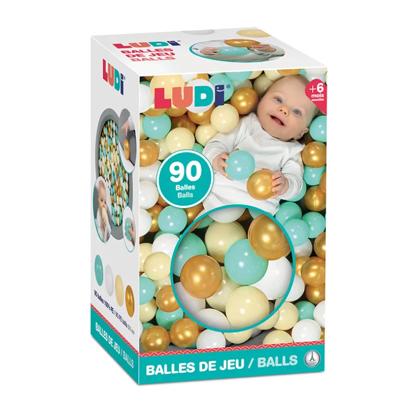 Lot de 90 balles de jeu Ø 6cm or