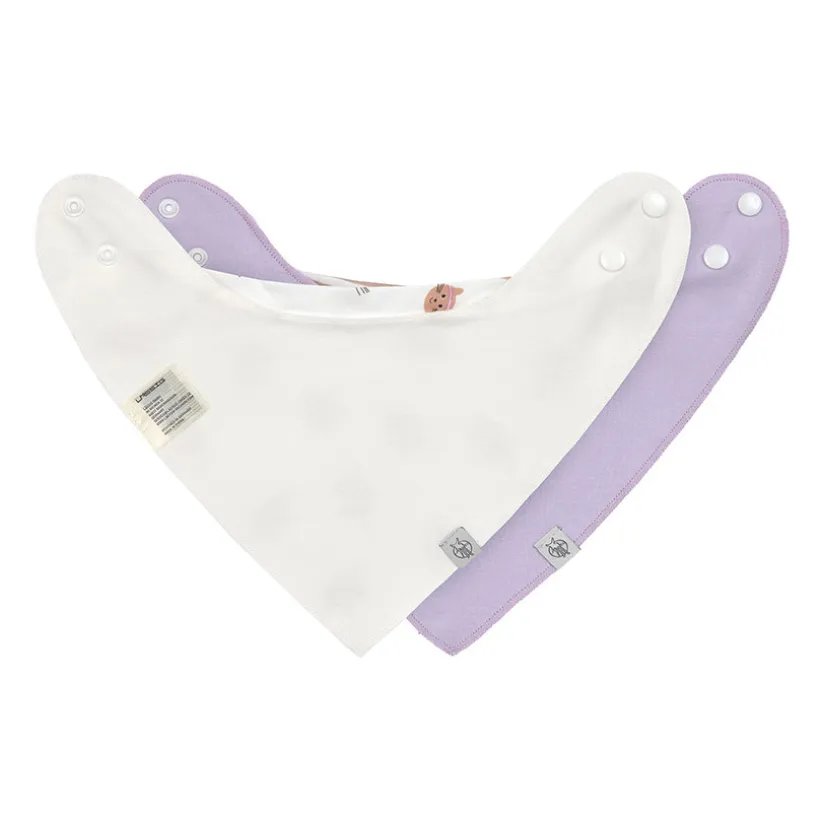Lot de 2 bavoirs Bandana imperméable Tiny Team Cat