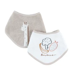 Lot de 2 bavoirs bandanas en éponge Tiga