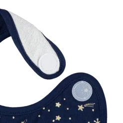 Lot de 2 bavoirs en coton avec imprimé doré all-over et ourson