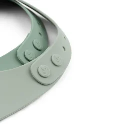 Lot de 2 bavoirs en silicone - Croco vert