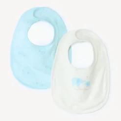 Lot de 2 bavoirs motifs éléphants pour bébé garçon
