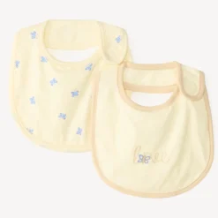 Lot de 2 bavoirs motifs papillons pour bébé fille