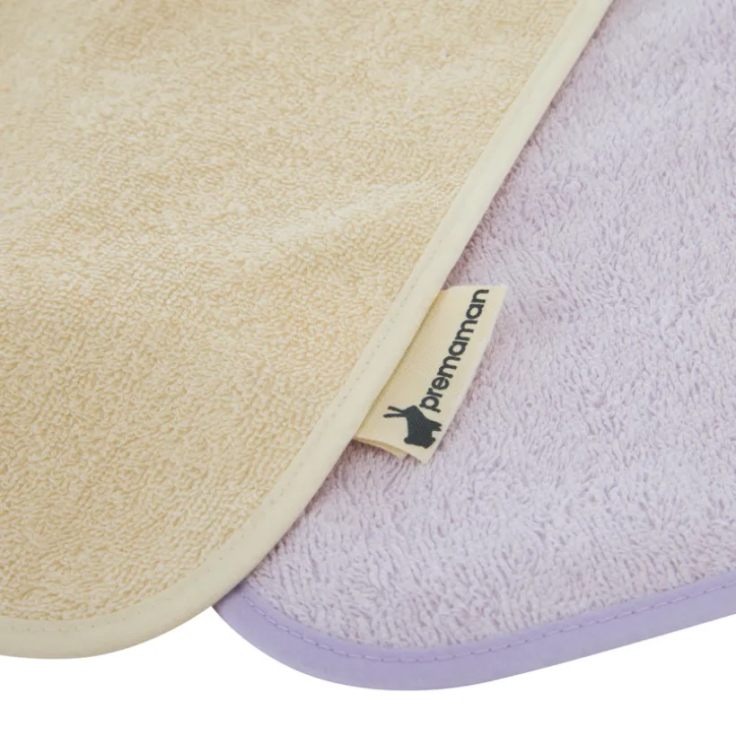 Lot de 3 bavoirs éponge à encolure élastiquée violet