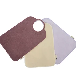 Lot de 3 bavoirs éponge à encolure élastiquée violet