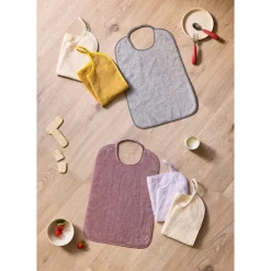 Lot de 3 bavoirs éponge à encolure élastiquée jaune