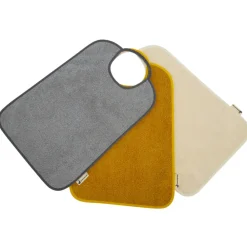 Lot de 3 bavoirs éponge à encolure élastiquée jaune