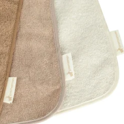 Lot de 3 bavoirs éponge à enfiler beige