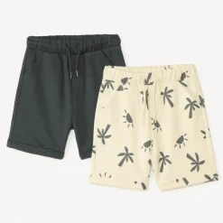 Lot de 2 bermudas en molleton fantaisie pour bébé garçon